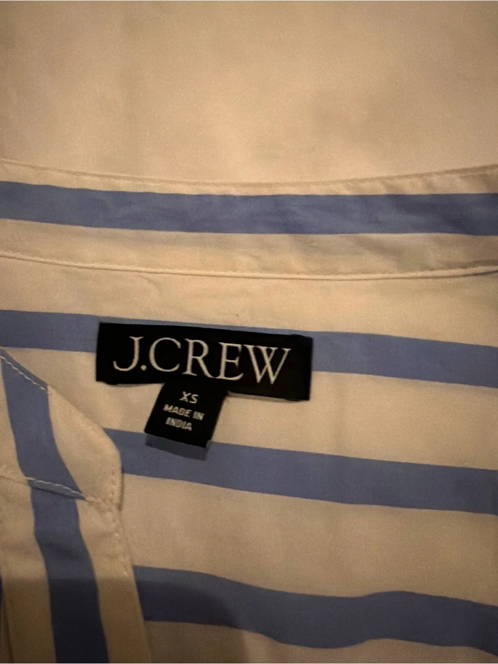 J. Crew White and Light Blue Striped Shirt Dress